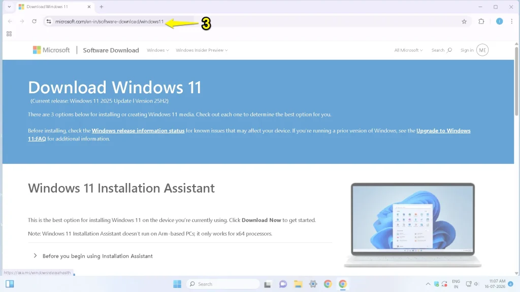 Microsoft download page