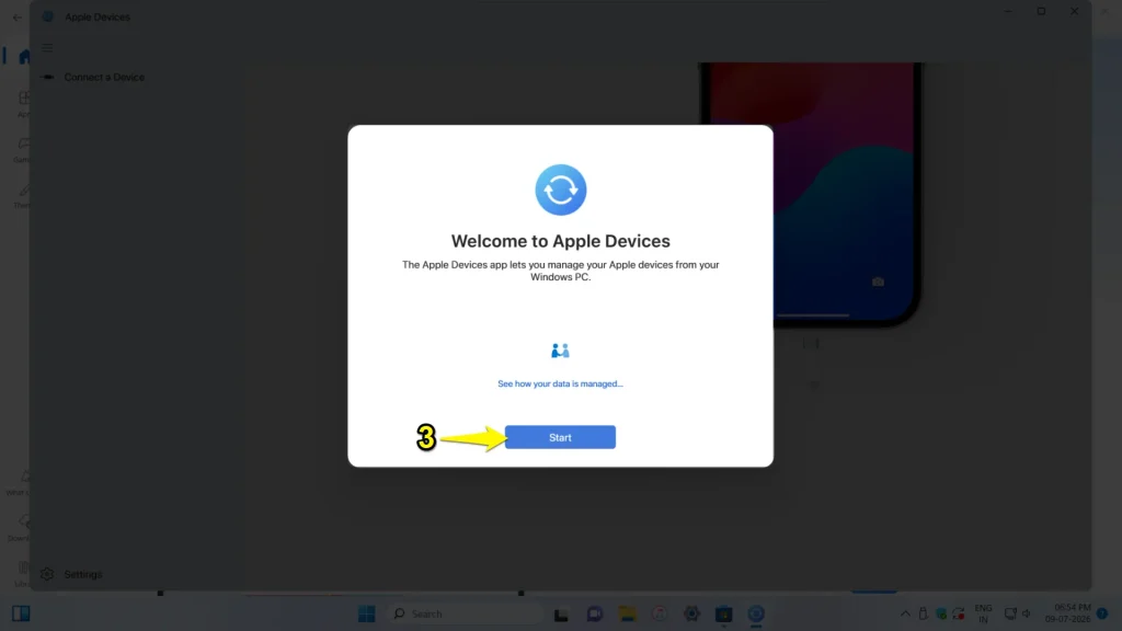 click start