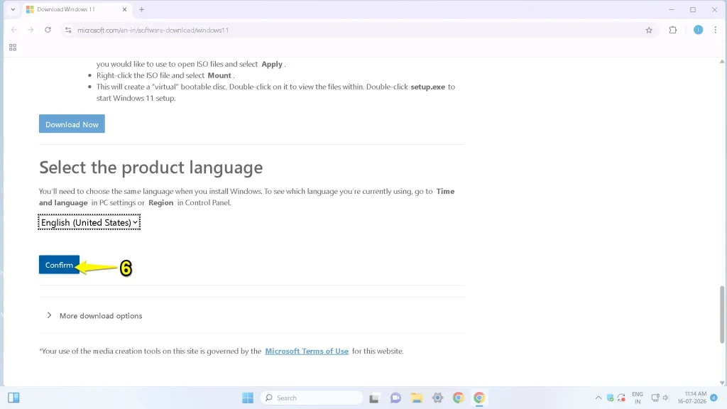 select language