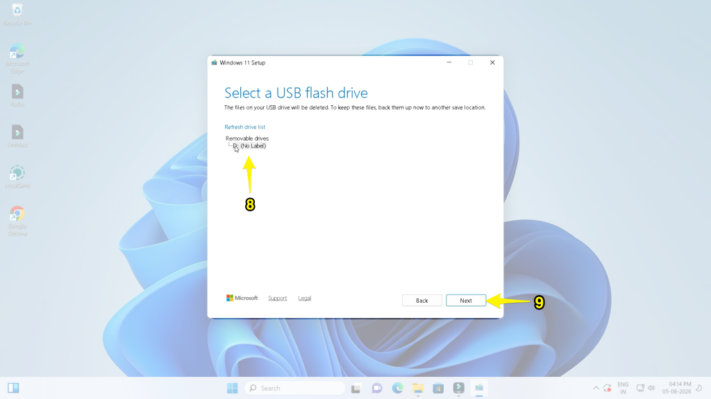 Select USB