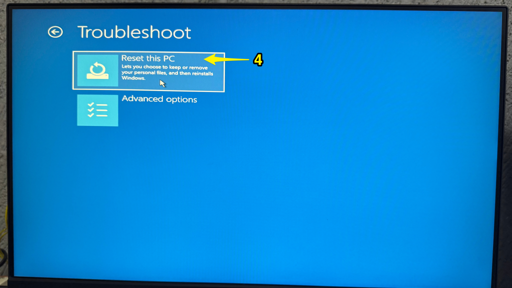 reset this pc