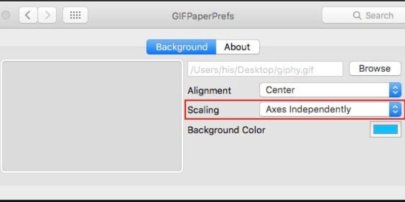Set gif image as a Desktop background on Mac