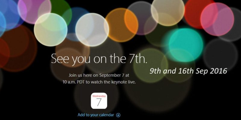 Important Dates for iPhone 7, iPhone 7 Plus Launch, Apple Watch, MacBook