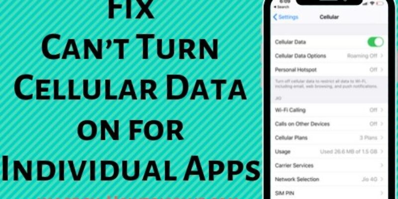 4 Fixes Can’t Turn Cellular Data on for Individual Apps on iPhone
