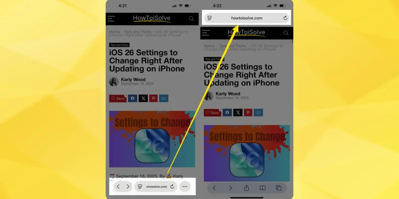 How to Move the Search Bar to the Top on iPhone in iOS 26