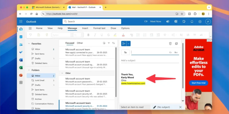 Create an email signature in outlook site microsoft.com