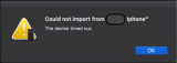 Mac Continuity Issues: Could Not Import & Device Timed Out