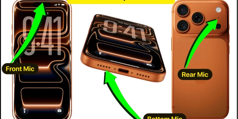 Where is microphone on iPhone 17, 17 Pro (Pro Max) & 17 Air