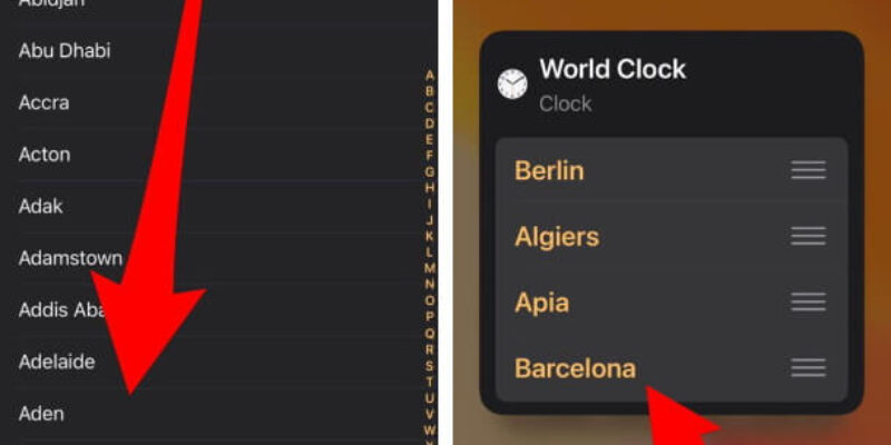How to Change Default City in World Clock Widget on iPhone