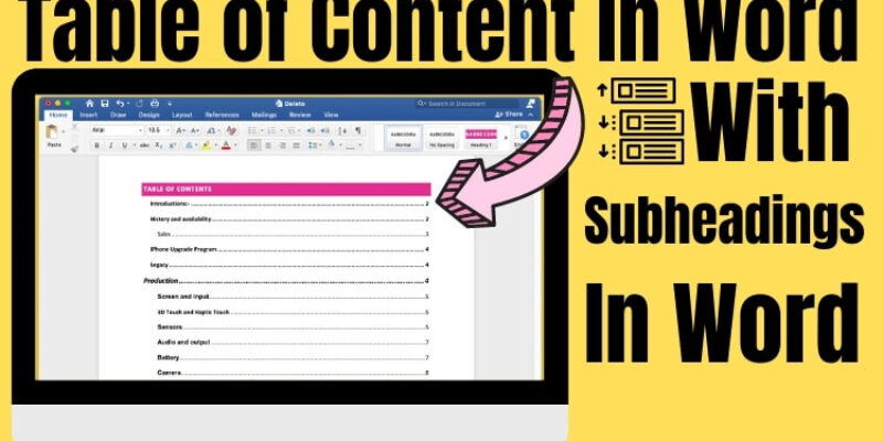 How To Insert A Table Of Contents In Word on Mac & Windows