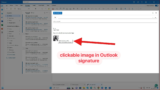 How to Add a Clickable image in Outlook Signature automatically