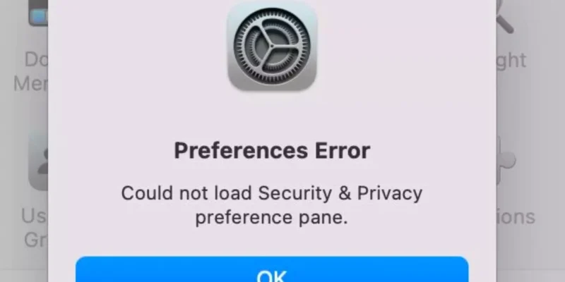 Fix Could Not Load Security & Privacy Preference Pane on Mac